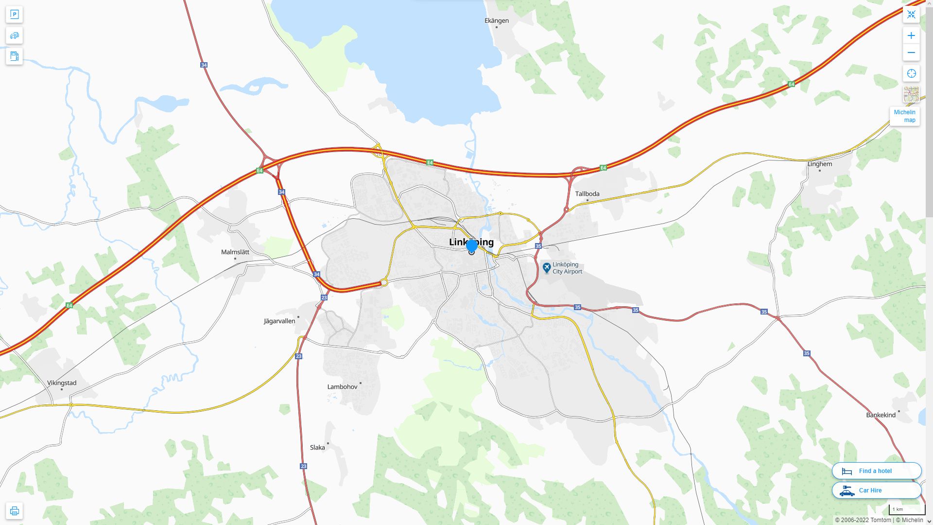 Linkoping Highway and Road Map